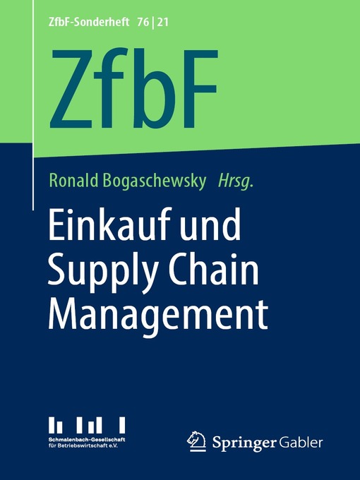 Title details for Einkauf und Supply Chain Management by Ronald Bogaschewsky - Available